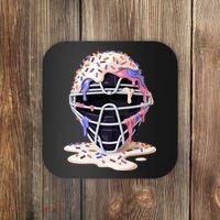 Baseball Catcher Mask Ice Cream Dripping Fan Coaster thumb 0