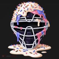 Baseball Catcher Mask Ice Cream Dripping Fan Women's Tank Top thumb 5