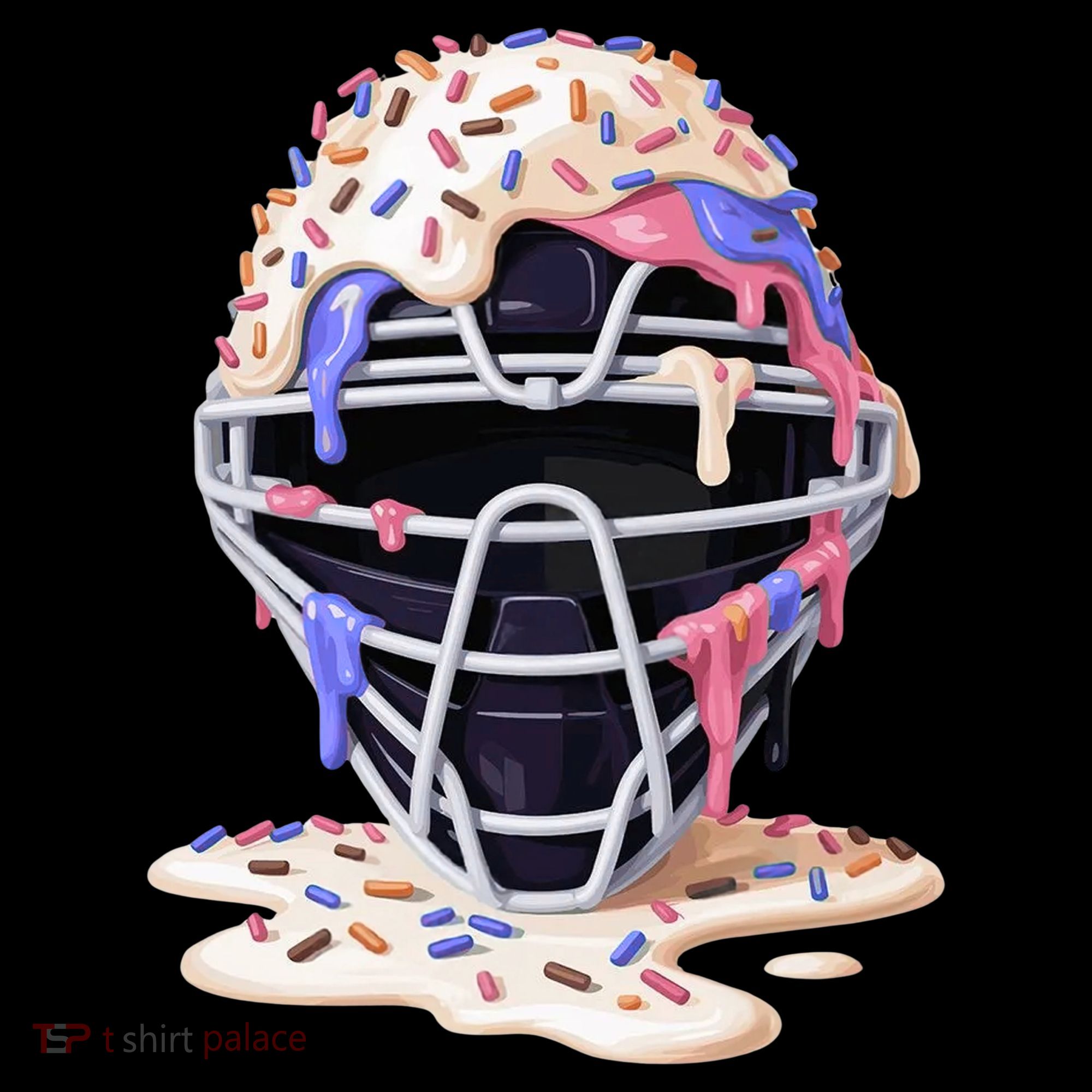 Baseball Catcher Mask Ice Cream Dripping Fan Women's Tank Top