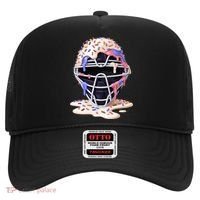 Baseball Catcher Mask Ice Cream Dripping Fan Hat thumb 0