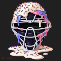Baseball Catcher Mask Ice Cream Dripping Fan Hat thumb 2