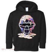 Baseball Catcher Mask Ice Cream Dripping Fan Toddler Hoodie thumb 0