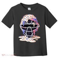 Baseball Catcher Mask Ice Cream Dripping Fan Toddler T-Shirt thumb 0