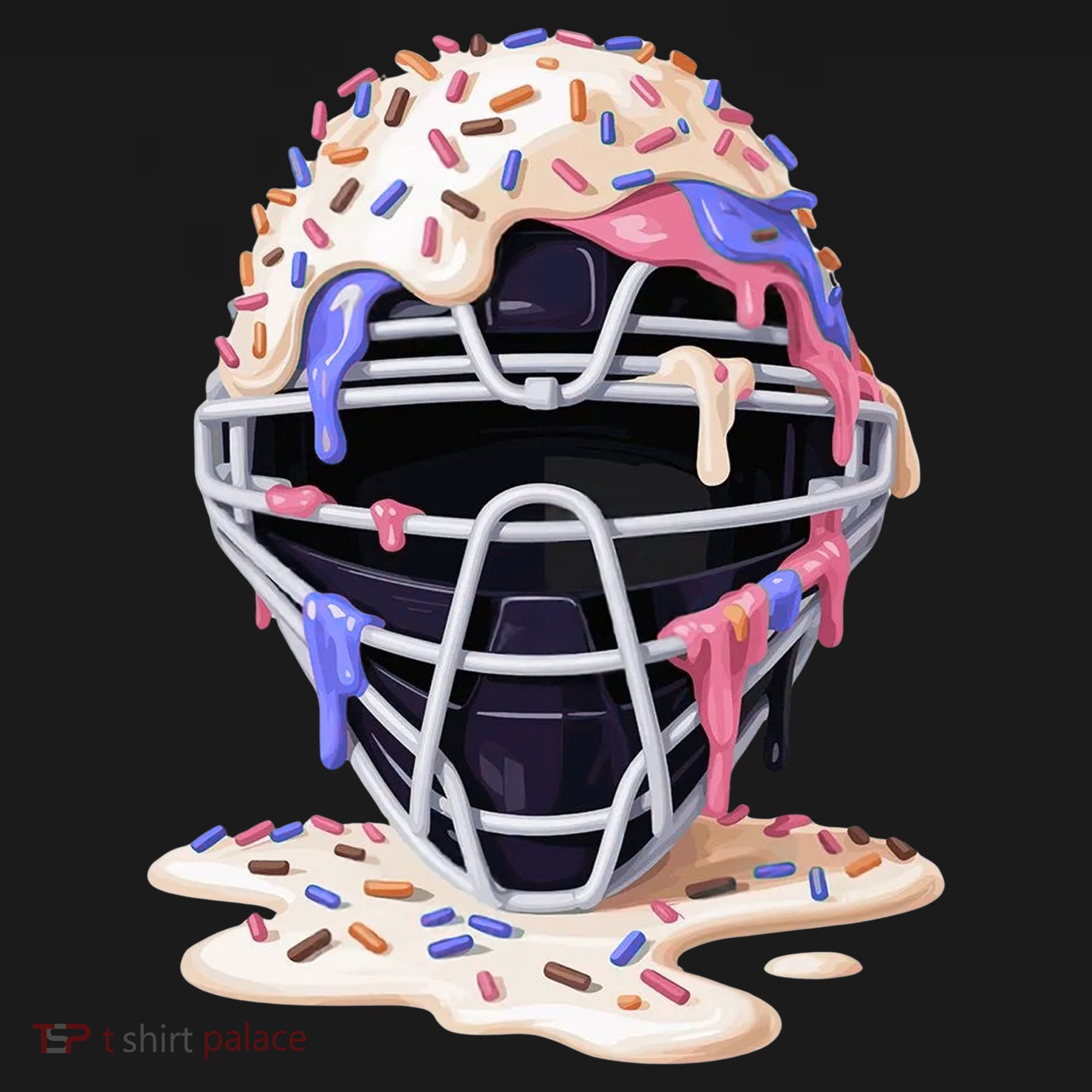 Baseball Catcher Mask Ice Cream Dripping Fan Visor