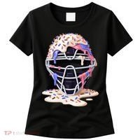 Baseball Catcher Mask Ice Cream Dripping Fan Women's T-Shirt thumb 0