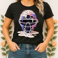 Baseball Catcher Mask Ice Cream Dripping Fan Women's T-Shirt thumb 2