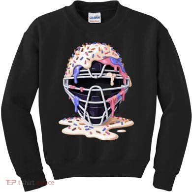 Baseball Catcher Mask Ice Cream Dripping Fan Kids Sweatshirt