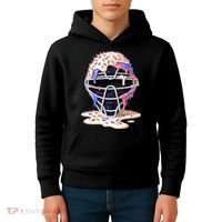 Baseball Catcher Mask Ice Cream Dripping Fan Kids Hoodie thumb 4