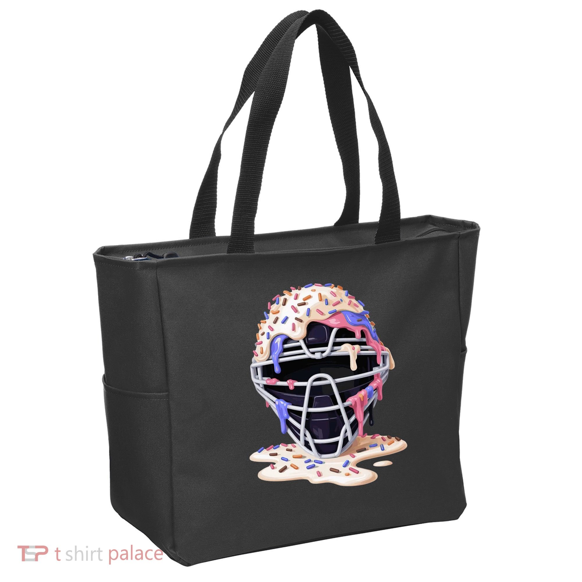 Baseball Catcher Mask Ice Cream Dripping Fan Tote Bag