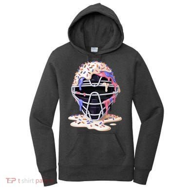 Baseball Catcher Mask Ice Cream Dripping Fan Women's Hoodie