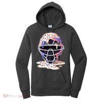 Baseball Catcher Mask Ice Cream Dripping Fan Women's Hoodie thumb 0