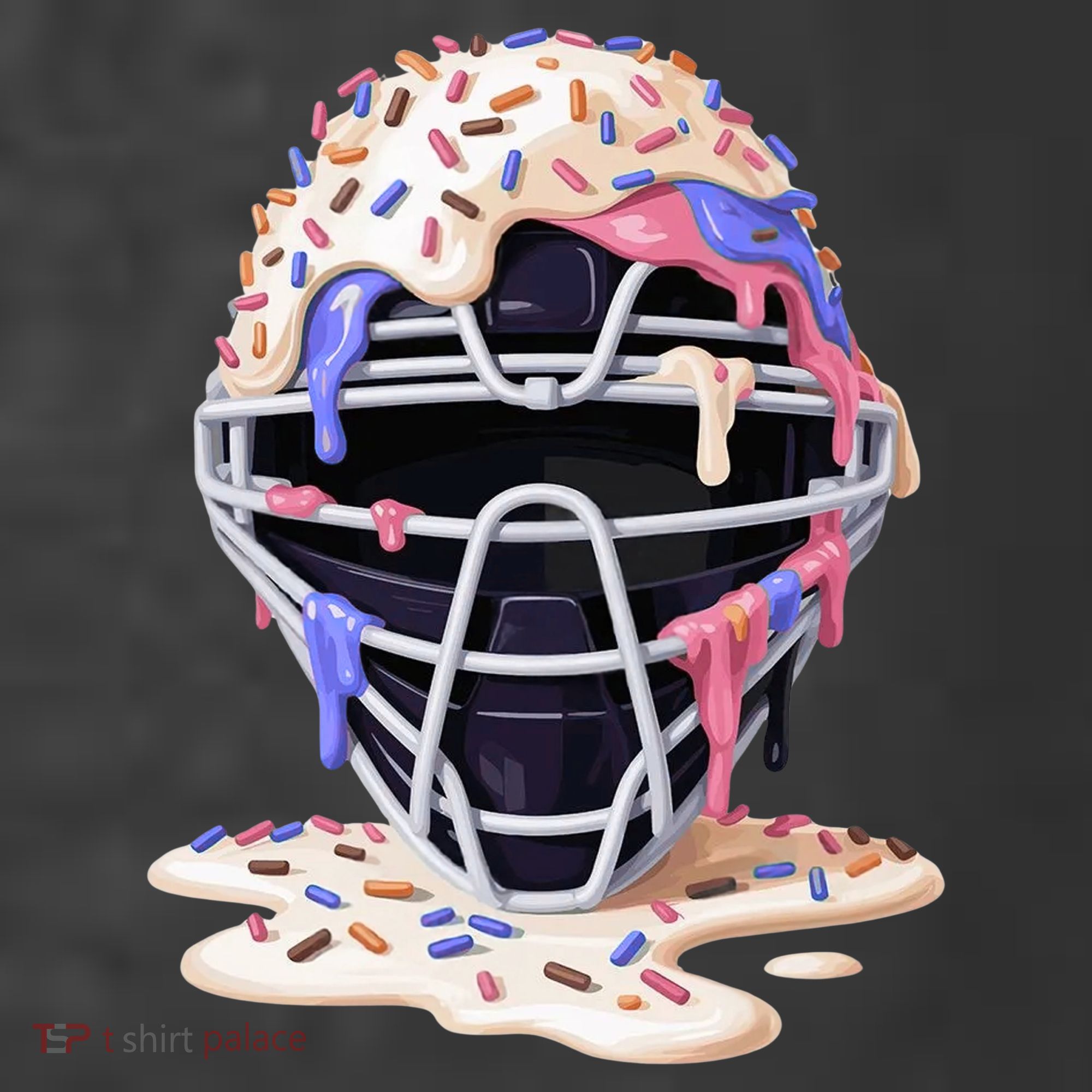 Baseball Catcher Mask Ice Cream Dripping Fan Women's Hoodie