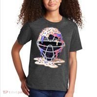 Baseball Catcher Mask Ice Cream Dripping Fan Kids T-Shirt thumb 2