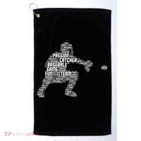Baseball Catcher Men Kids Golf Towel thumb 0