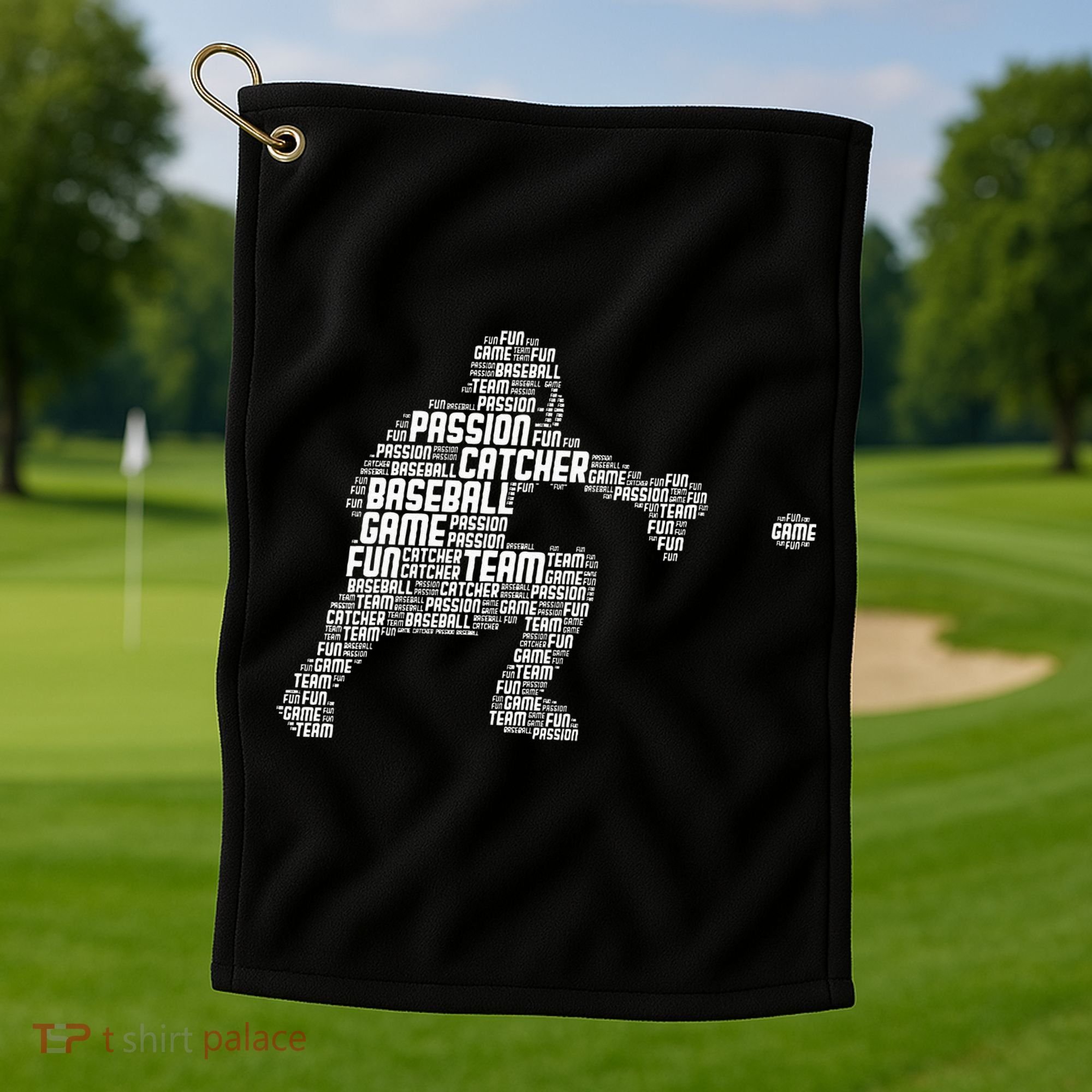 Baseball Catcher Men Kids Golf Towel