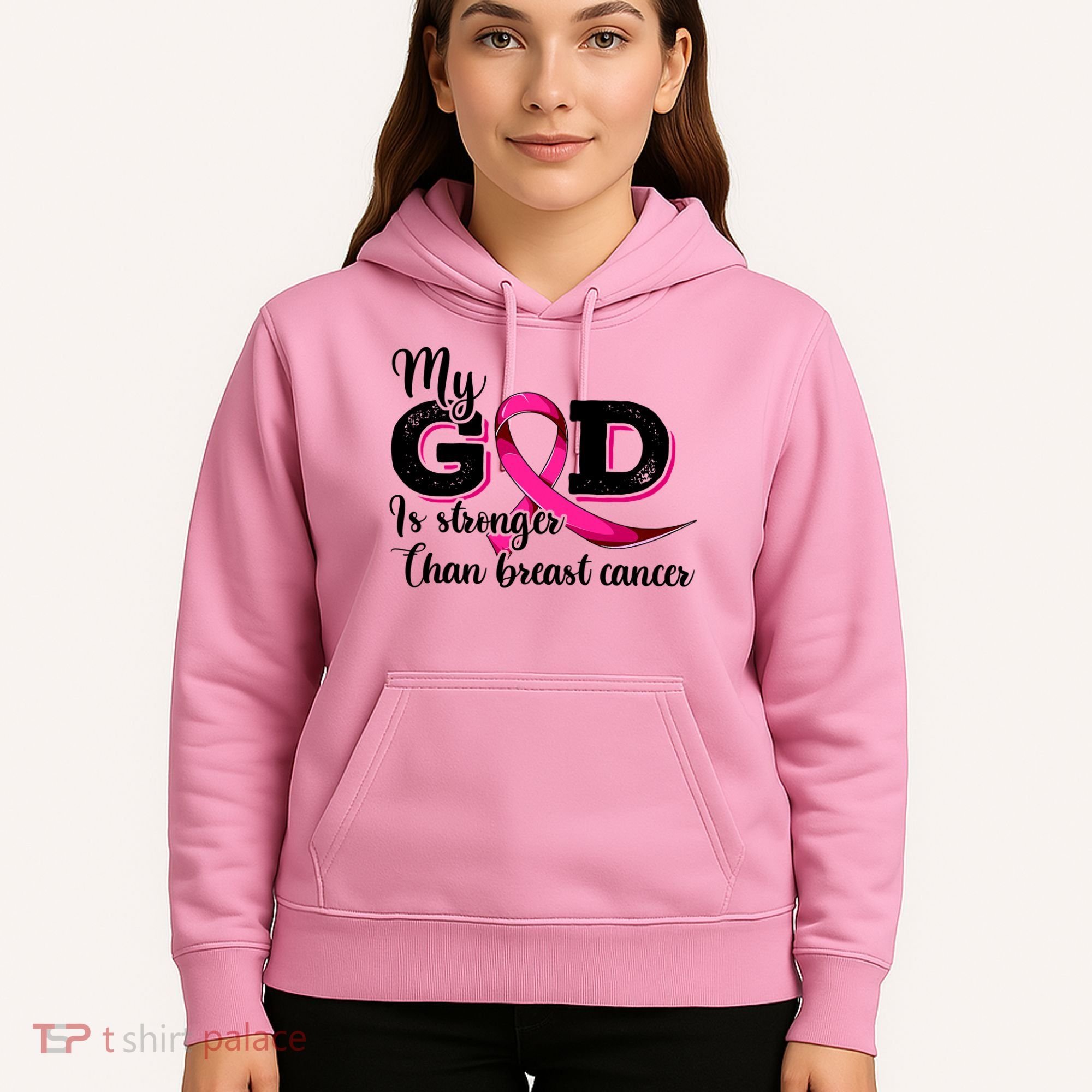 Breast Cancer My God Is Stronger Than Breast Cancer Hoodie