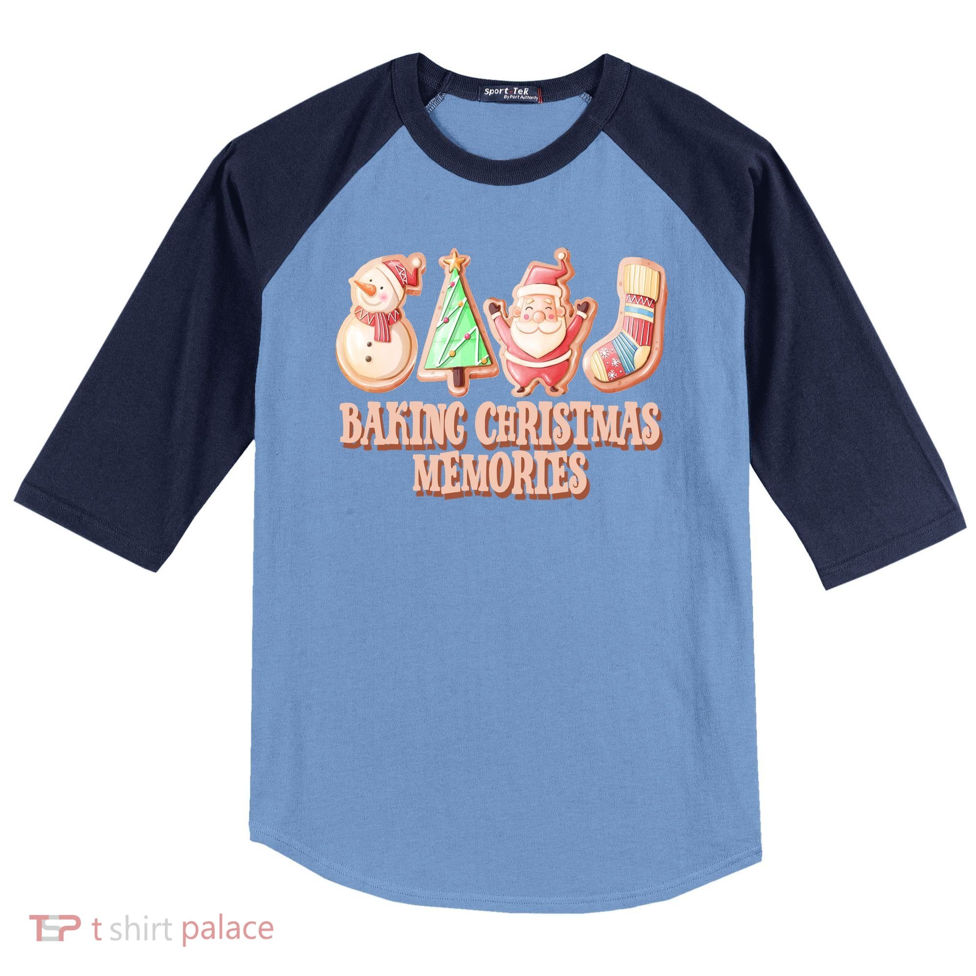 Baking Christmas Memories Cute Holiday Raglan Baseball Sleeve Shirt