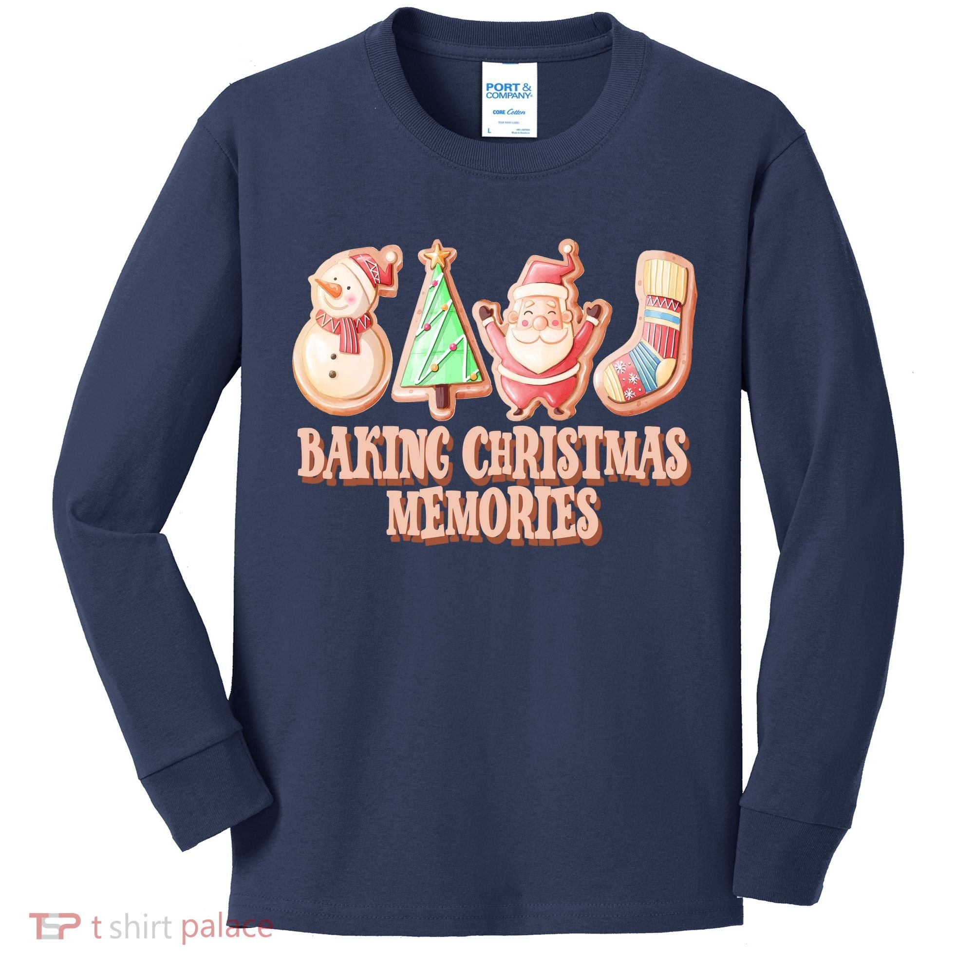 Baking Christmas Memories Cute Holiday Kids Long Sleeve Shirt