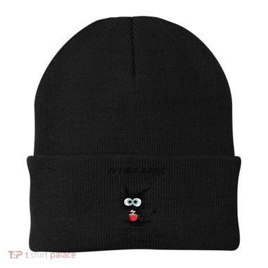 Black Cat My Four Moods I Need Coffee I Need A Nap Coffee Beanie