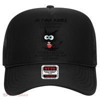 Black Cat My Four Moods I Need Coffee I Need A Nap Coffee Hat thumb 0