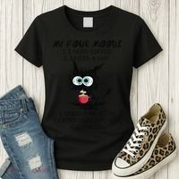Black Cat My Four Moods I Need Coffee I Need A Nap Coffee Women's T-Shirt thumb 3