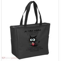 Black Cat My Four Moods I Need Coffee I Need A Nap Coffee Tote Bag thumb 2