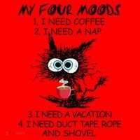 Black Cat My Four Moods I Need Coffee I Need A Nap Coffee Santa Hat thumb 1