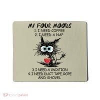 Black Cat My Four Moods I Need Coffee I Need A Nap Coffee Mousepad thumb 0