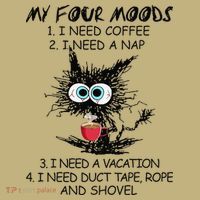 Black Cat My Four Moods I Need Coffee I Need A Nap Coffee Mousepad thumb 1