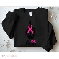 Breast Cancer , Middle Finger Cancer Sweatshirt thumb 2