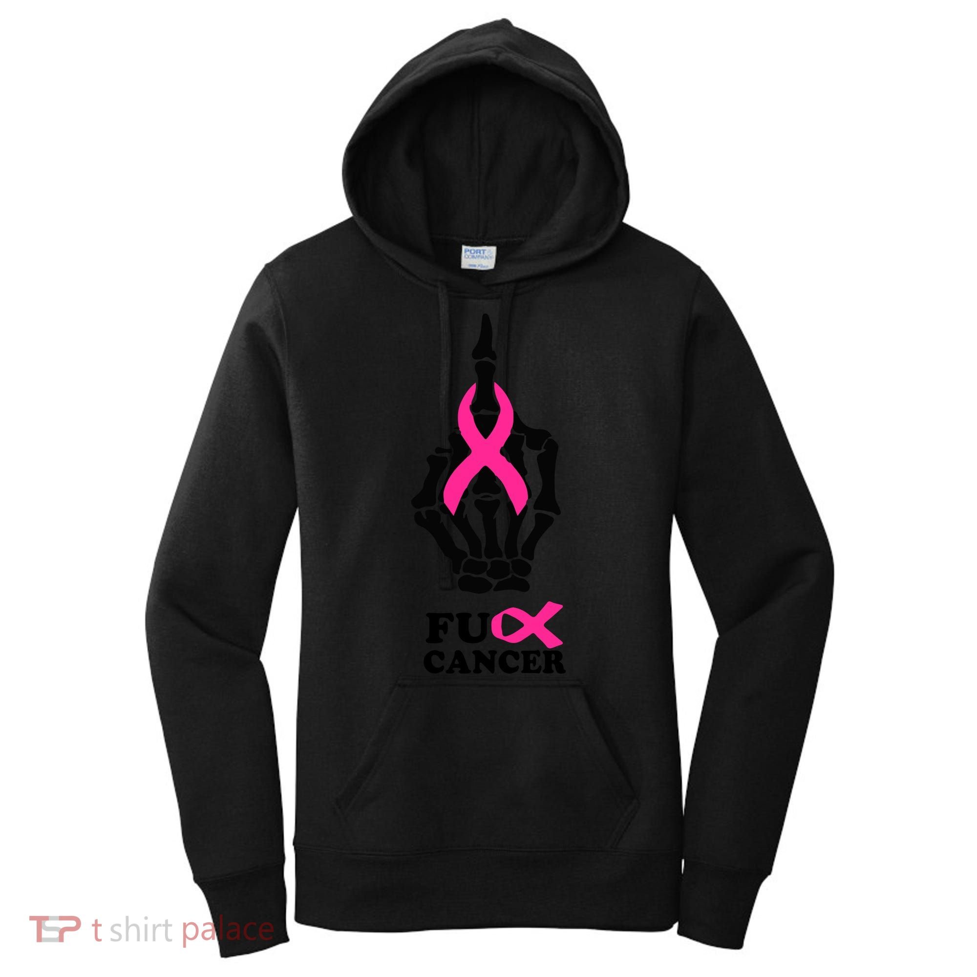 Breast Cancer , Middle Finger Cancer Women's Hoodie