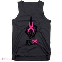 Breast Cancer , Middle Finger Cancer Tank Top thumb 0