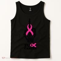 Breast Cancer , Middle Finger Cancer Tank Top thumb 2