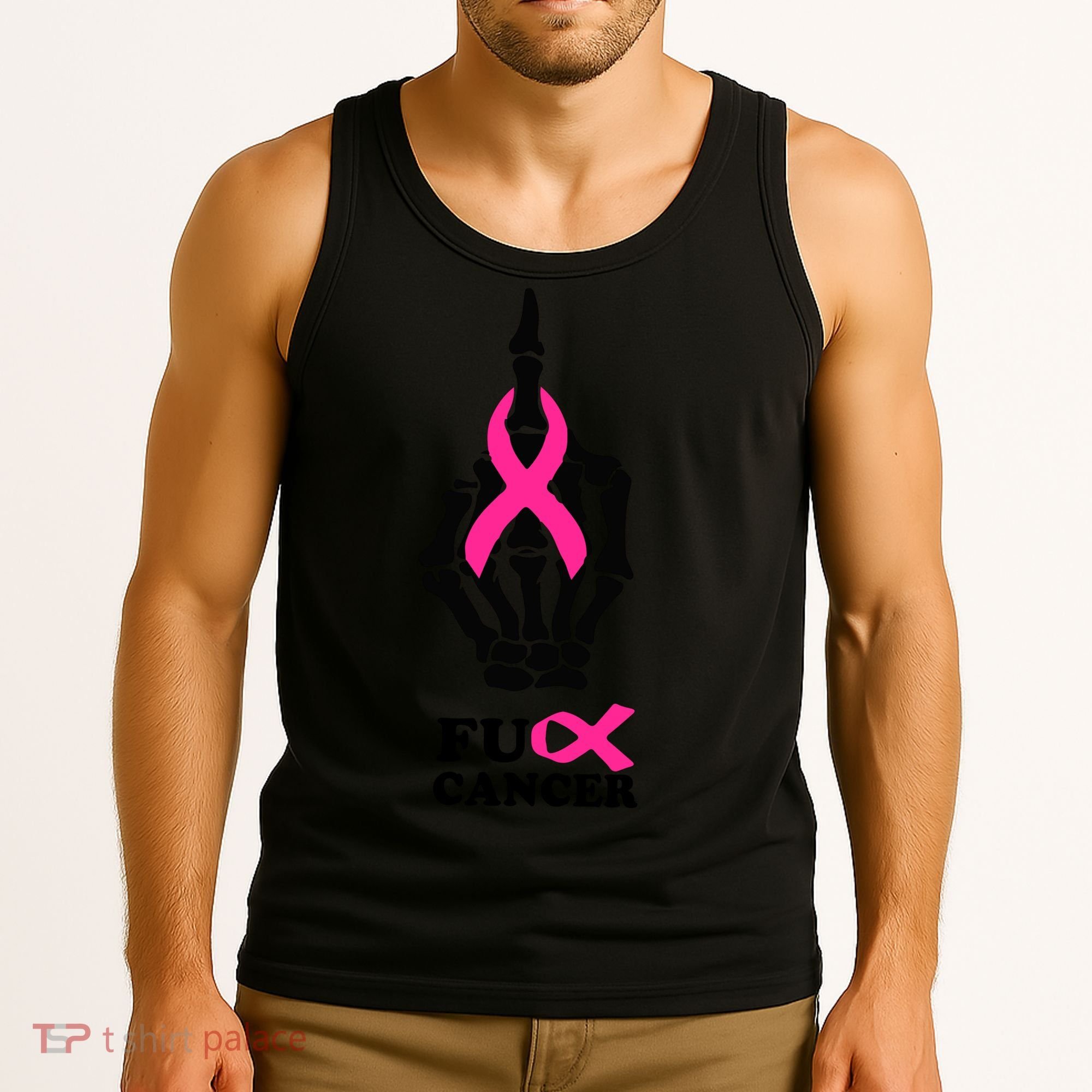 Breast Cancer , Middle Finger Cancer Tank Top