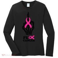 Breast Cancer , Middle Finger Cancer Women's Long Sleeve Shirt thumb 0
