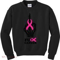 Breast Cancer , Middle Finger Cancer Kids Sweatshirt thumb 0