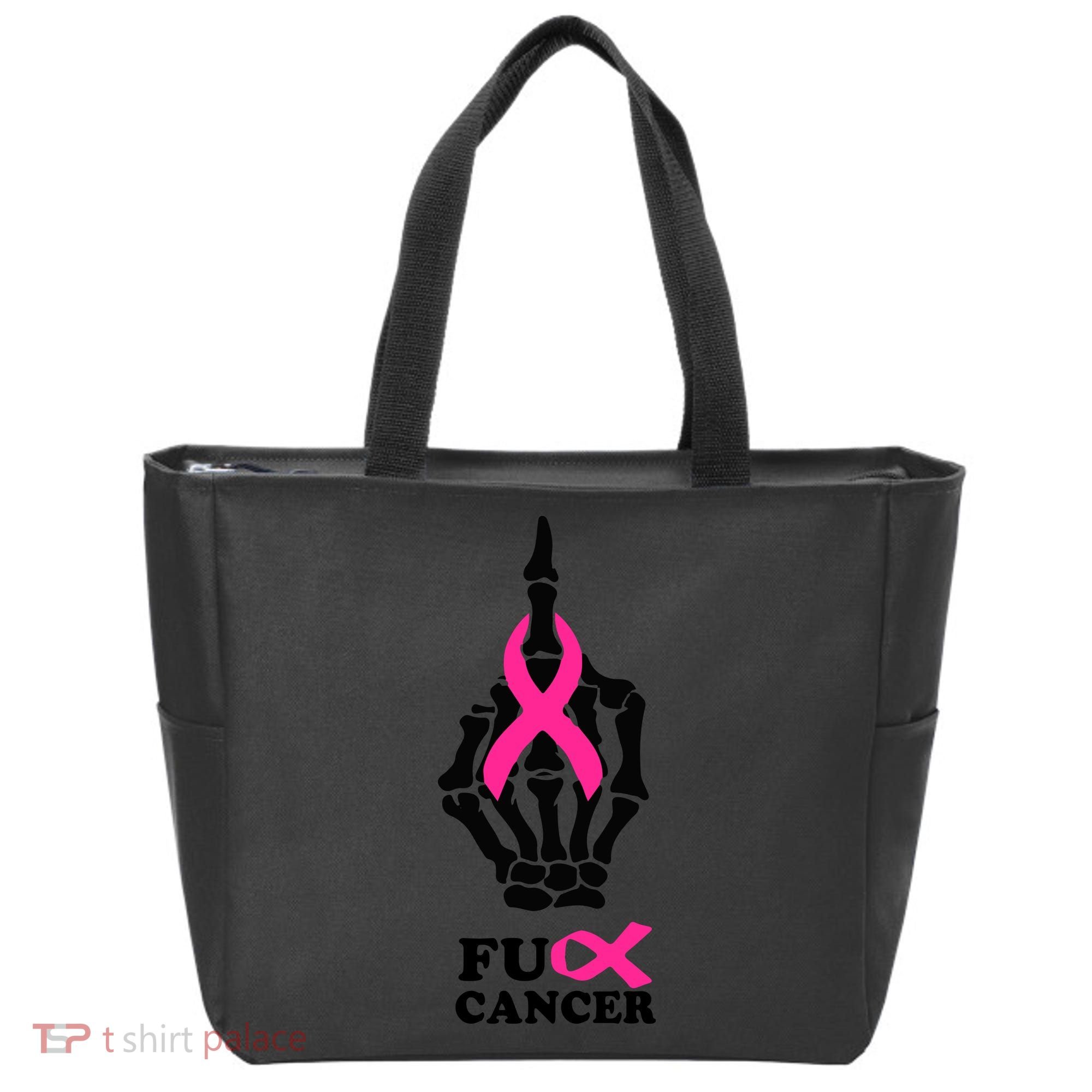 Breast Cancer , Middle Finger Cancer Tote Bag
