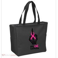 Breast Cancer , Middle Finger Cancer Tote Bag thumb 2