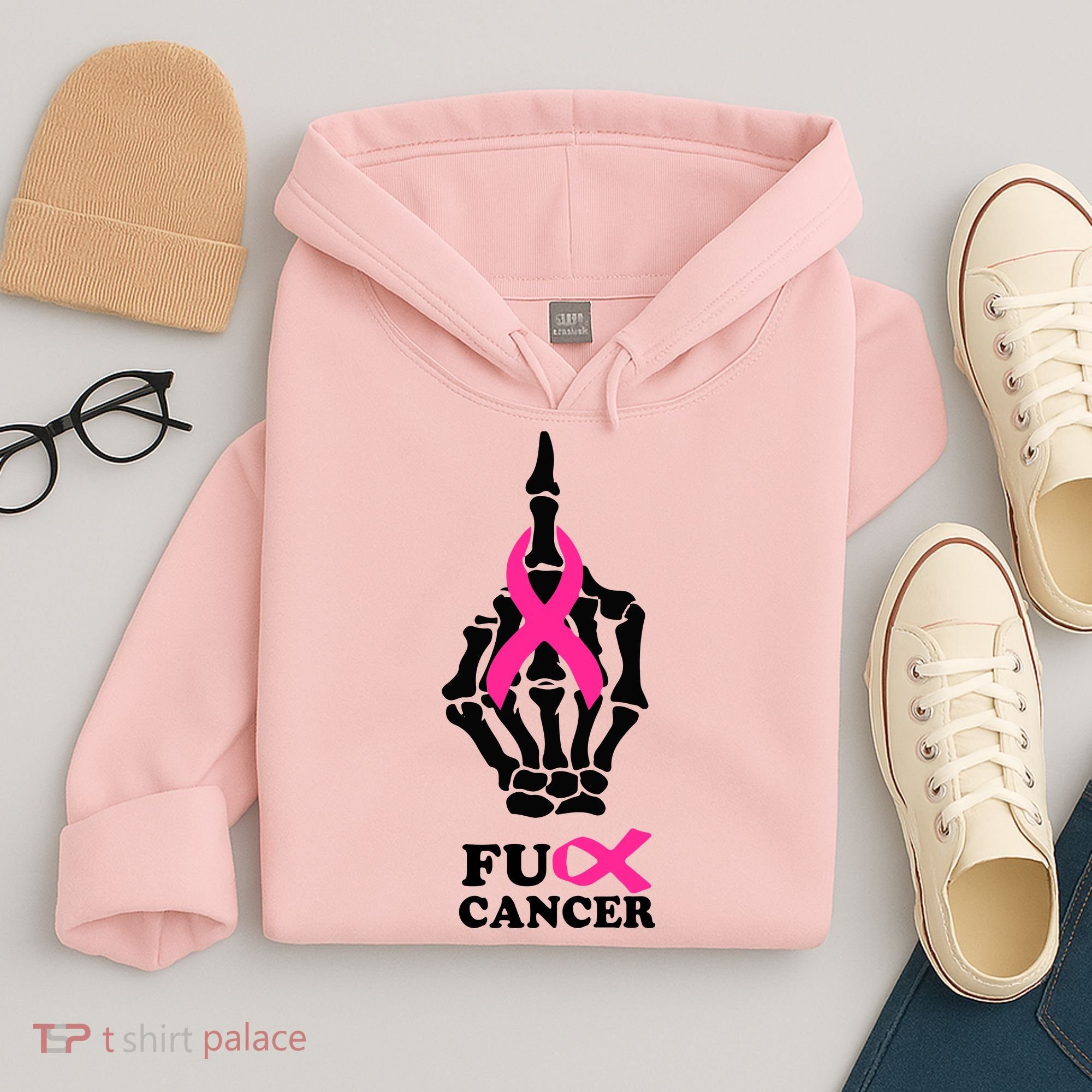 Breast Cancer , Middle Finger Cancer Hoodie