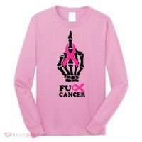Breast Cancer , Middle Finger Cancer Long Sleeve Shirt thumb 0