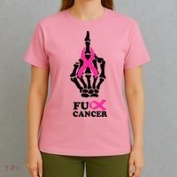 Breast Cancer , Middle Finger Cancer T-Shirt thumb 4