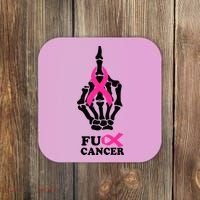 Breast Cancer , Middle Finger Cancer Coaster thumb 0