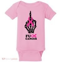 Breast Cancer , Middle Finger Cancer Baby Bodysuit thumb 0