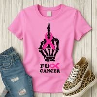 Breast Cancer , Middle Finger Cancer Women's T-Shirt thumb 3