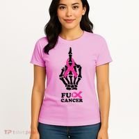 Breast Cancer , Middle Finger Cancer Women's T-Shirt thumb 4