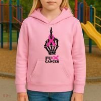 Breast Cancer , Middle Finger Cancer Kids Hoodie thumb 3