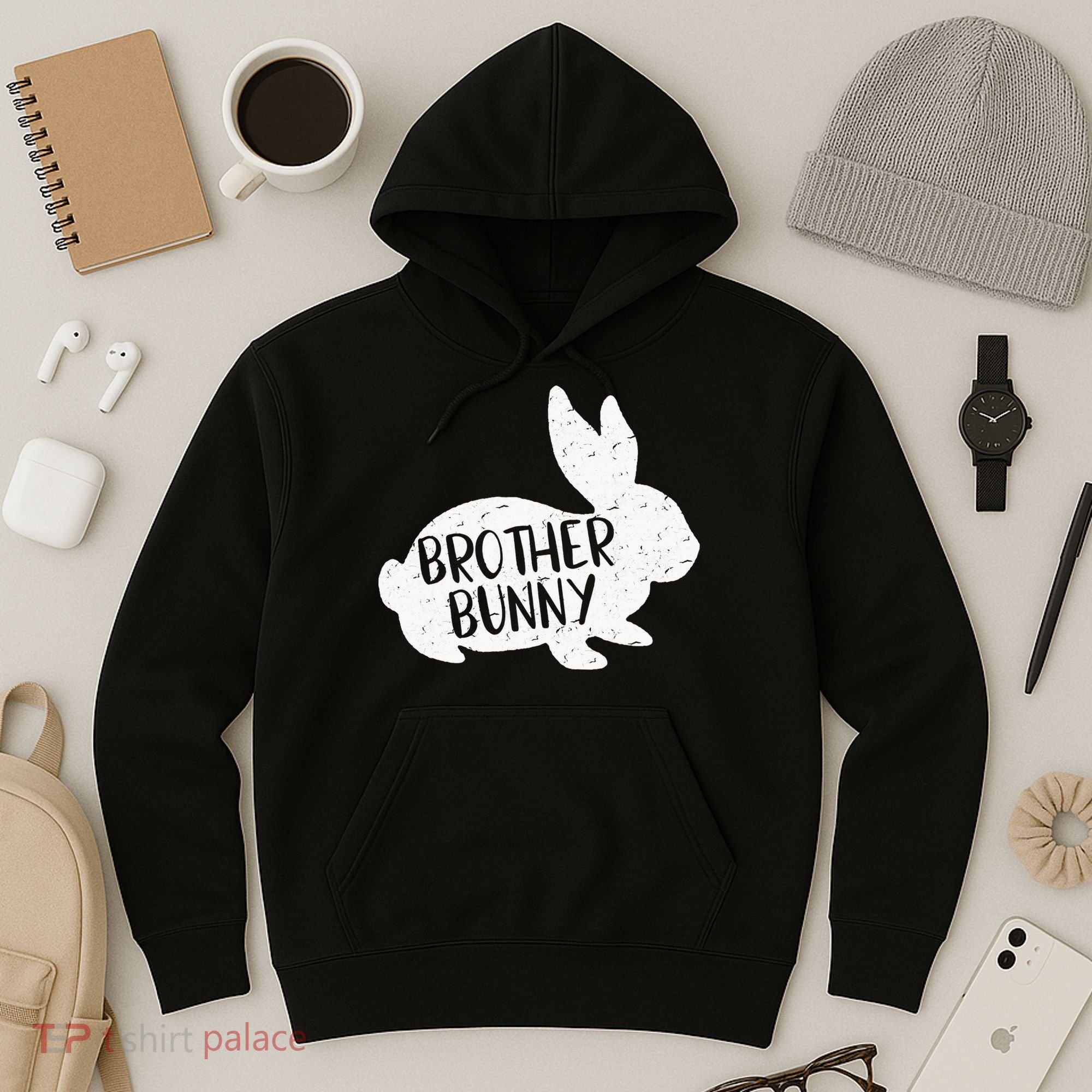Bunny Cute Matching Family Easter Brother Hoodie