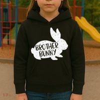 Bunny Cute Matching Family Easter Brother Kids Hoodie thumb 3
