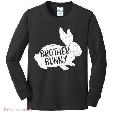 Bunny Cute Matching Family Easter Brother Kids Long Sleeve Shirt