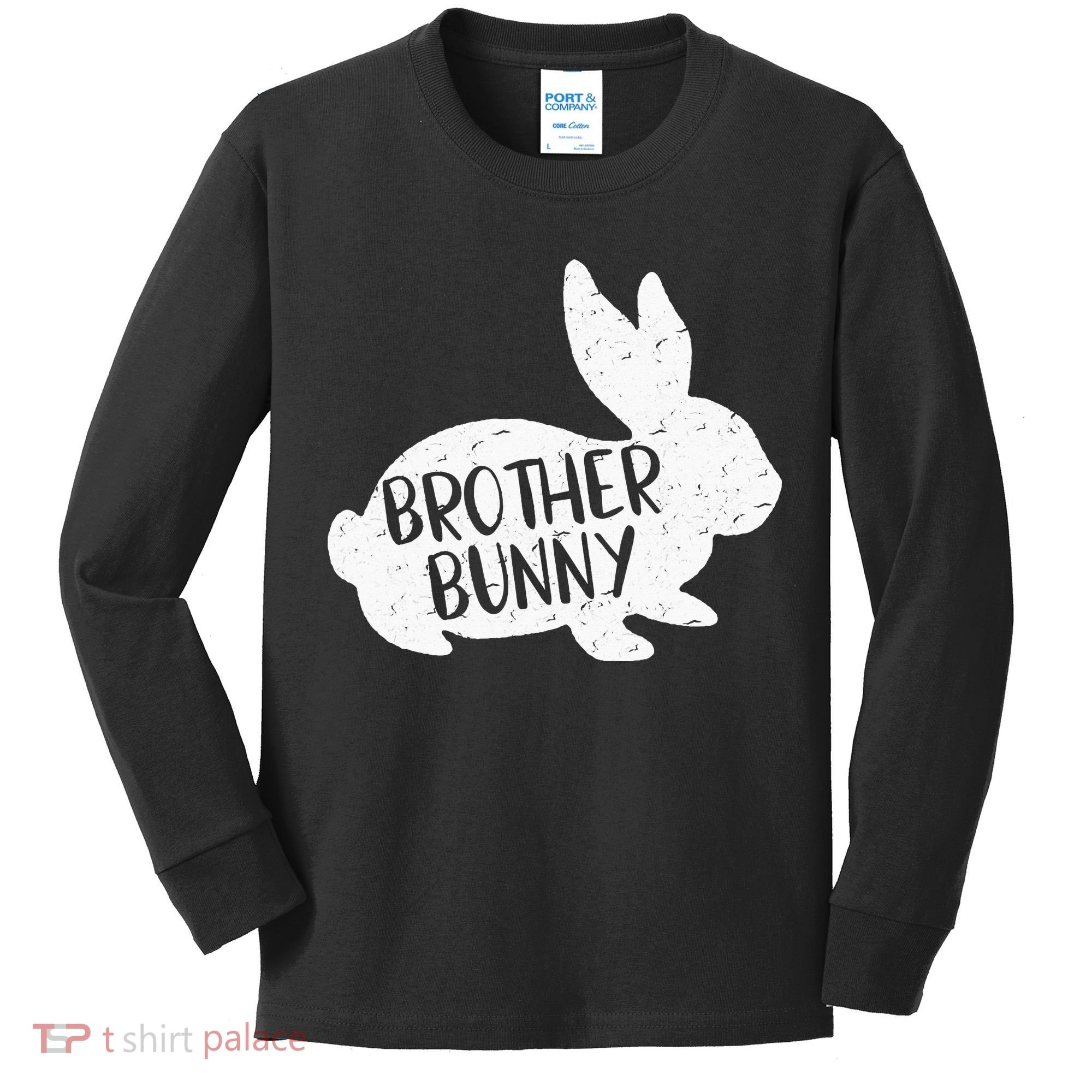Bunny Cute Matching Family Easter Brother Kids Long Sleeve Shirt